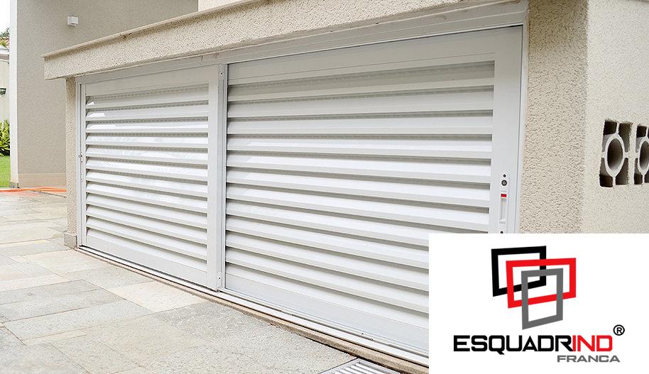 Portinhola de alumínio de correr duas folhas branca