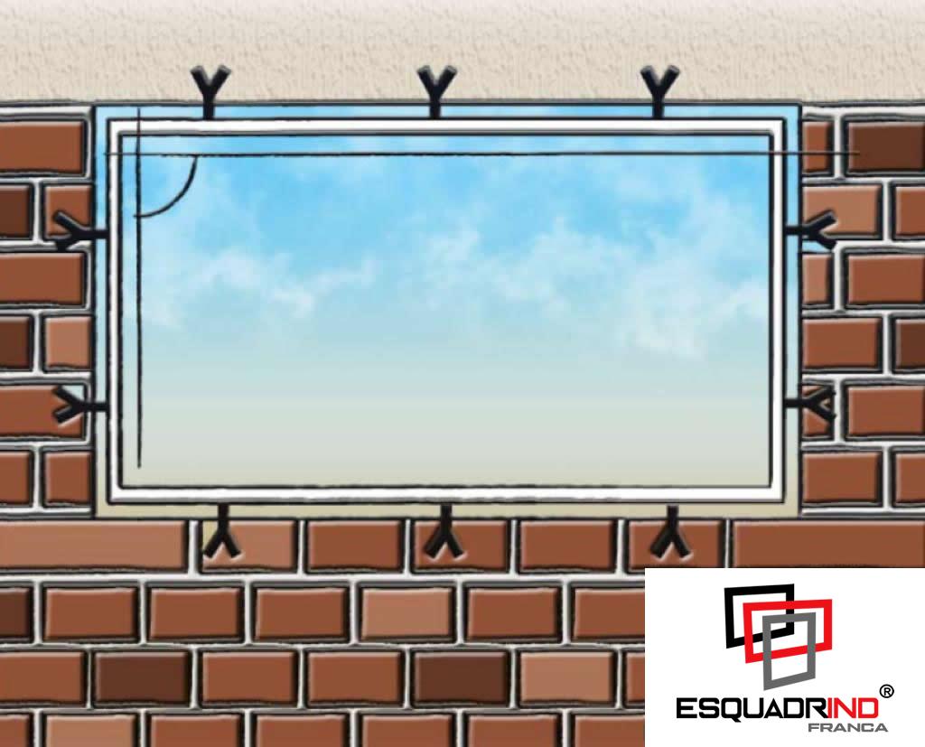 Fixação de grapa correto para contramarco