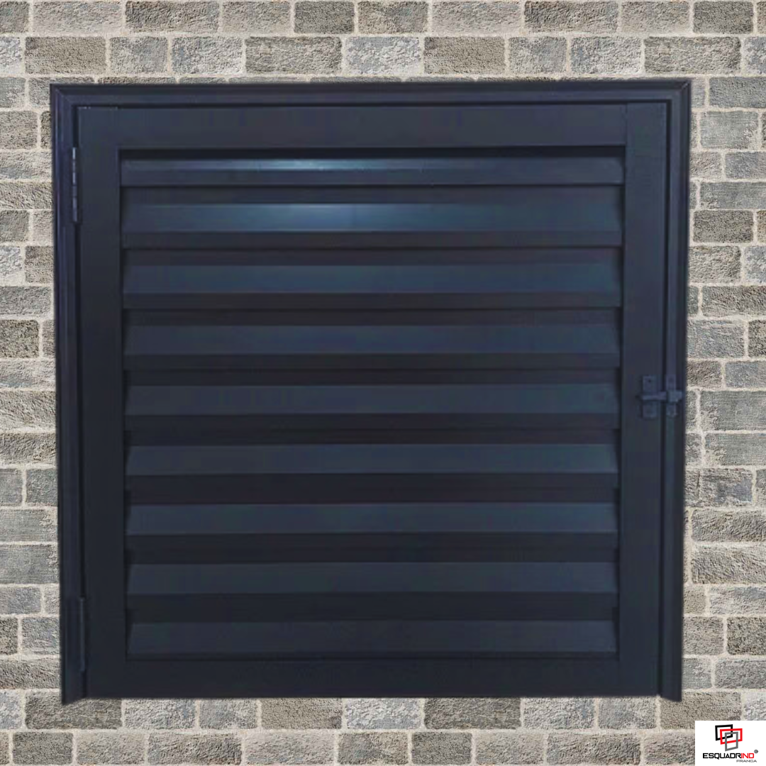 Portinhola de alumínio preta de abrir